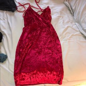 Red mini dress